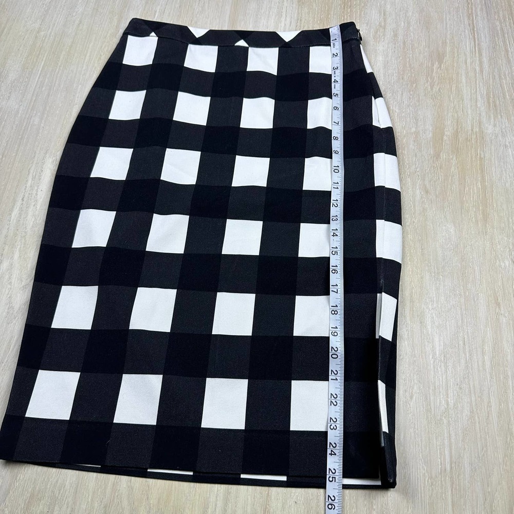 Banana Republic Black & White Plaid Gingham Pencil Office Workwear Skirt 4 - Picture 11 of 14